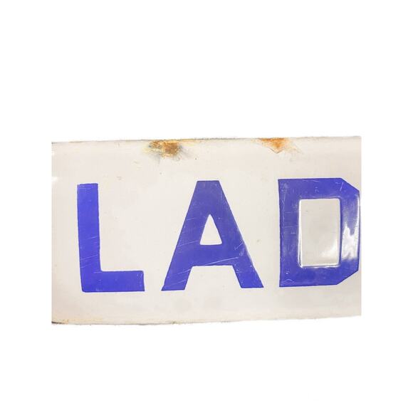 Vintage Ladies Porcelain Restroom Sign - Picture 3 of 6